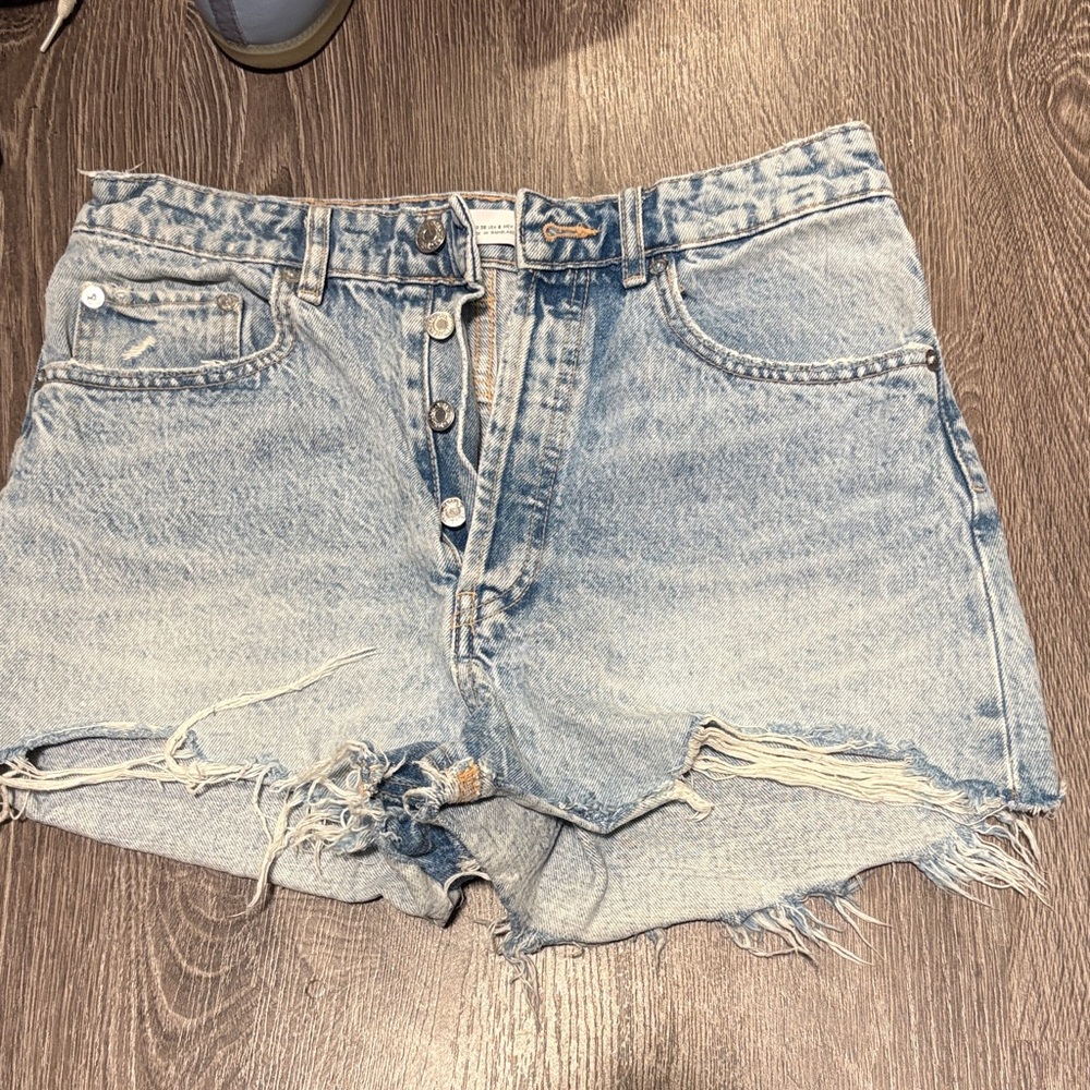 Distressed Denim Women Shorts Zara